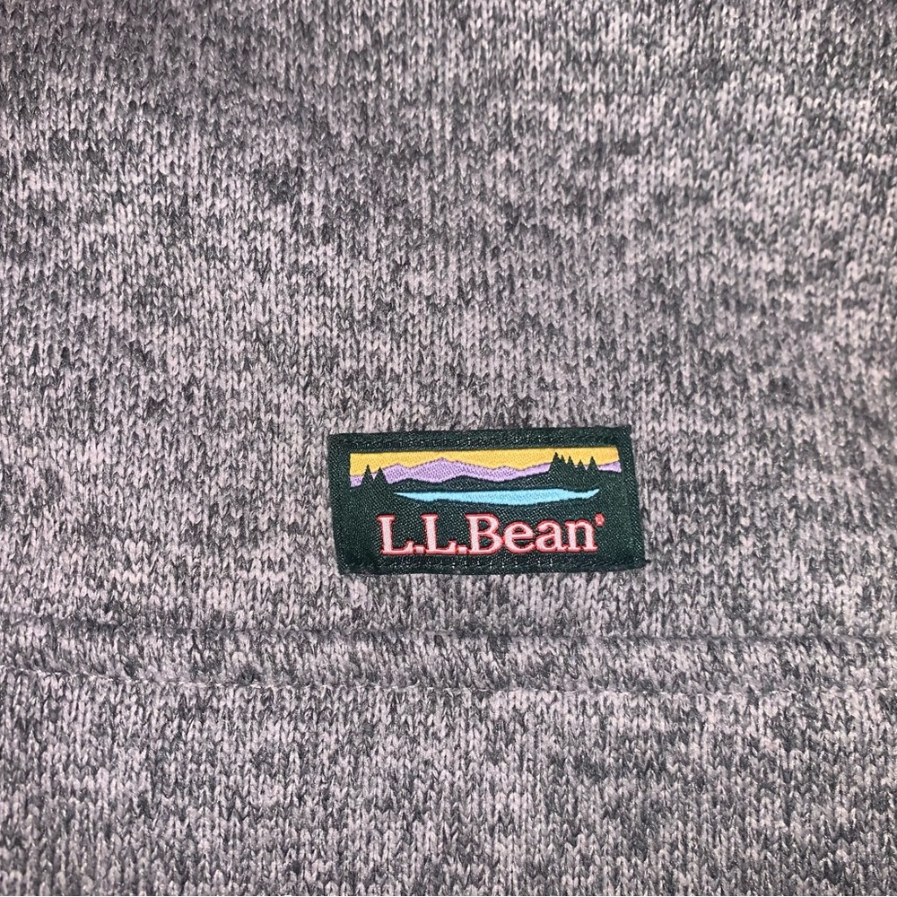 L.L. Bean Heather Gray Snap Button Pullover Fleec… - image 3